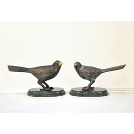 銅雕吉祥喜鵲對鳥雕塑擺飾 (y14882  銅雕系列 銅雕動物)